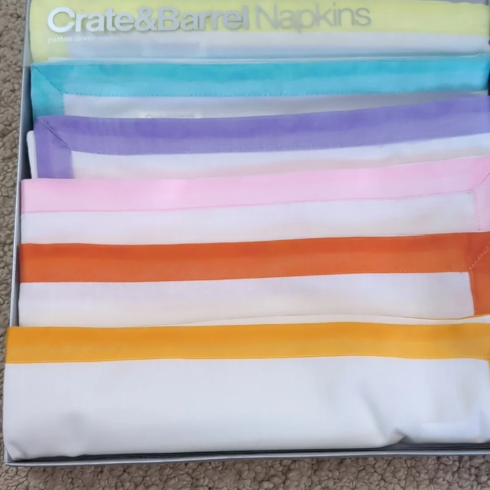 New Crate & Barrel Pastel dinner napkins